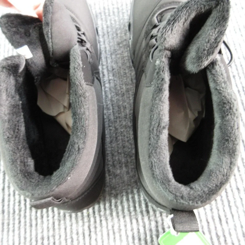 HIKE FOOTWEAR Snow Boots 43 Mens Size 9.5 Black Insulated Faux Fur Lined NWT